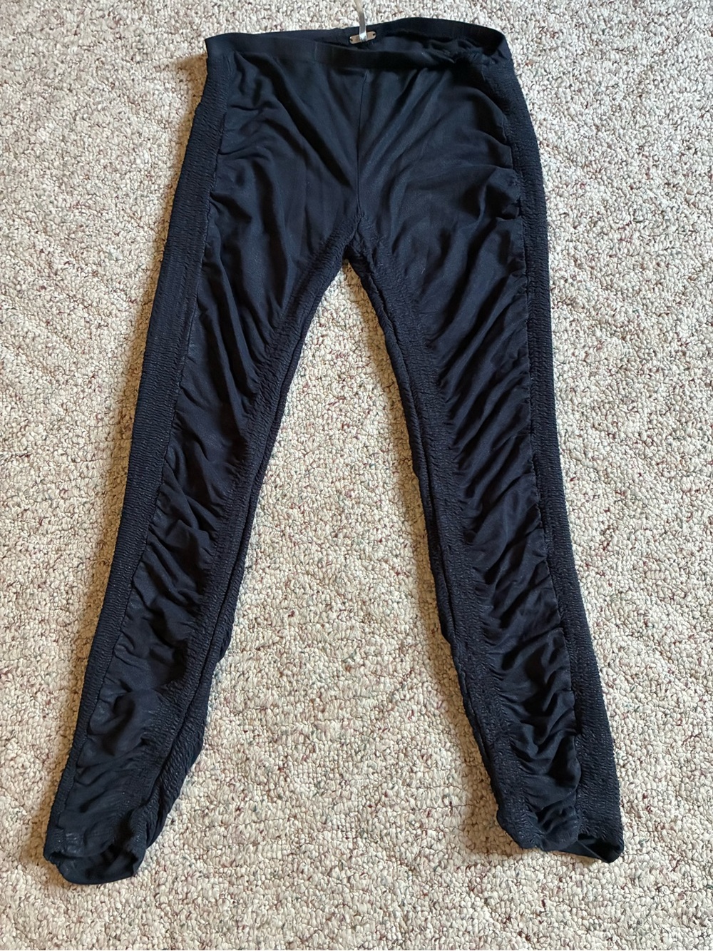 Free People Black Ruched Leggings